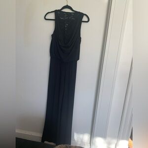 NWOT Laundry By Shelli Segal Black Pantsuit with Lace